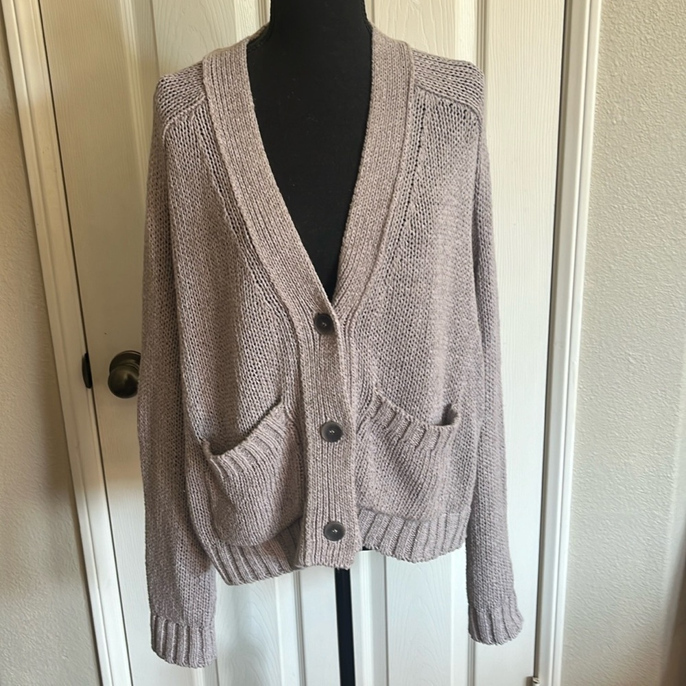 BROCHU WALKER-The Cropped Cardigan in light lavender